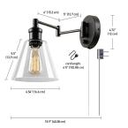Load image into Gallery viewer, LeClair 1-Light Dark Bronze Plug-In or Hardwire Industrial Wall Sconce